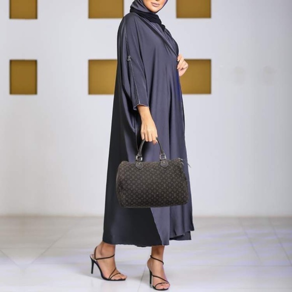 SOLD***Authentic Louis Vuitton Monogram Canvas Mini Lin Speedy 30 Bag Brown - Picture 3 of 12